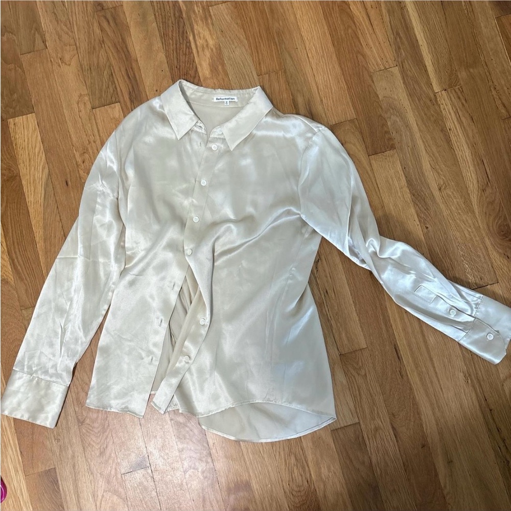 Reformation Cream Button Down Shirt
